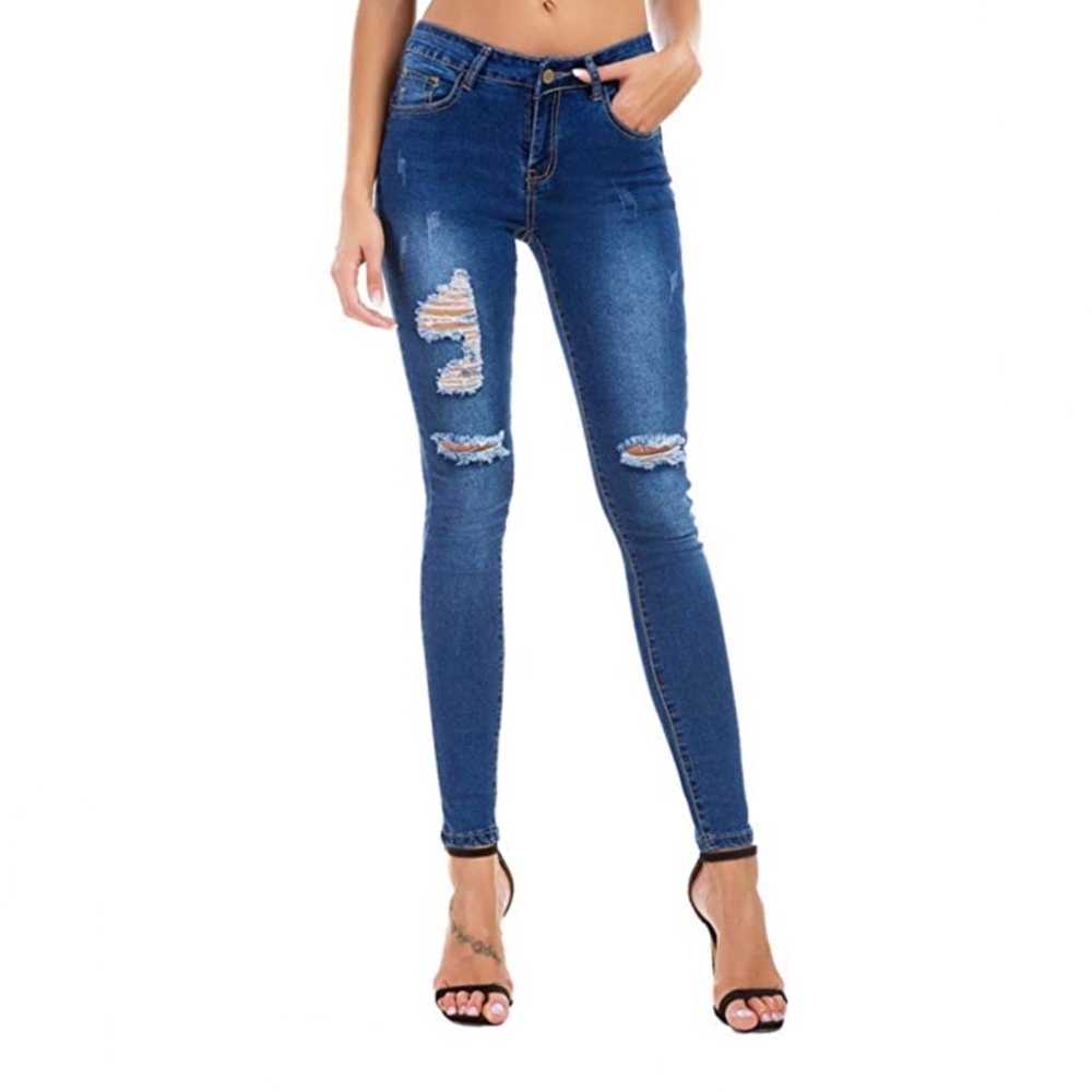 DISTRESSED RIPPED SKINNY JEANS